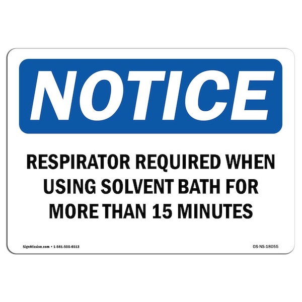 OSHA, Respirator Required When Using Solvent Bath, 5in X 3.5in, 10PK, 5" W, 3.5" H, Landscape, PK10